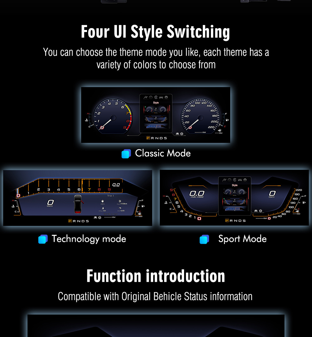New applicable Ford Mustang Mustang2015-21 full LCD 12.3 inch smart old change new upgrade instrument