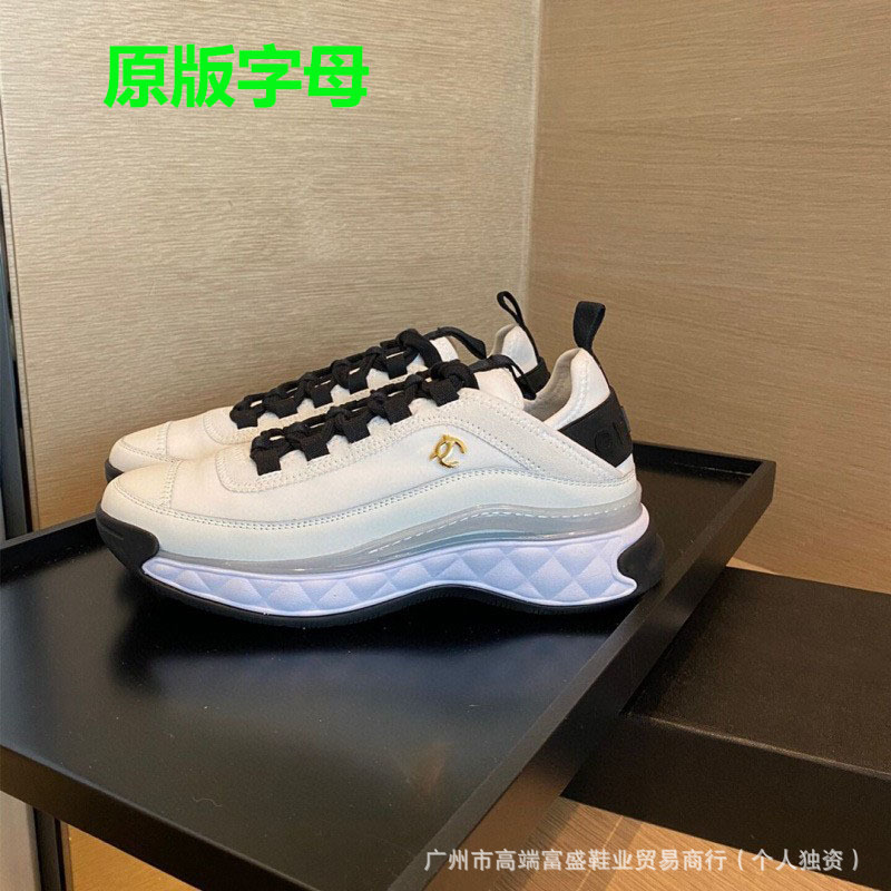 Sports Shoes for Women 2025 Autum New Style Platform Thick-Soled Air-Cushion Dad Shoes Genuine Leather Lace-Up Shoes Comfortable and Wear-Resistant