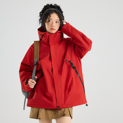 户外冲锋衣男女三合一可拆卸防风防水加绒情侣实体滑雪登山服2518