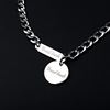 Necklace suitable for men and women stainless steel, universal accessory, short pendant, chain for key bag , Korean style