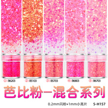 跨境闪光粉芭比粉 美甲闪粉美甲饰品配件套装玻璃杯流麻流沙填充