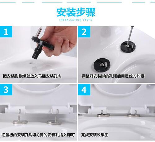 Toilet seat cover hardware screw connector bracket universal toilet seat installation fixing expansion hinge old style