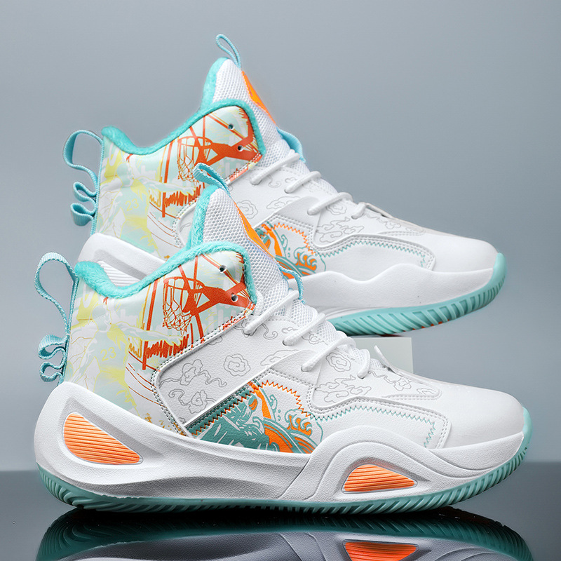 Zapatos deportivos de baloncesto para hombre 2025 otoño para jóvenes estudiantes deportivos entrenamiento de combate real carrera casual pelota antideslizante de caña alta