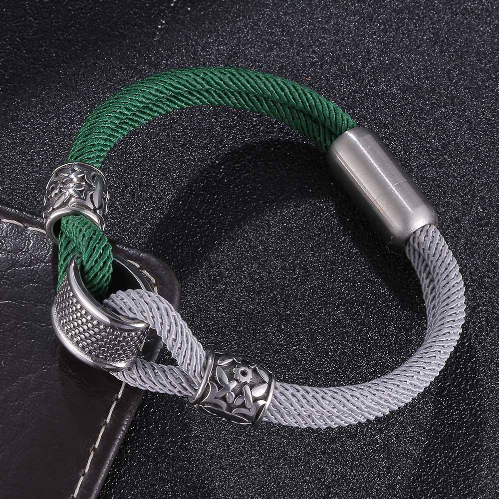 45g Weight 304 Stainless Steel Pendant Material Bracelets Classification Milan Rope Chain Material Cord String Chain Type Street Occasion 304 Stainless Steel, rope Material Color Block Pattern All Seasons Season Men's Gender Plating Design Streetwear Style Streetwear Color Block 304 Stainless Steel Rope Plating Men's Bracelets Men Cord & Leather Bracelets 9