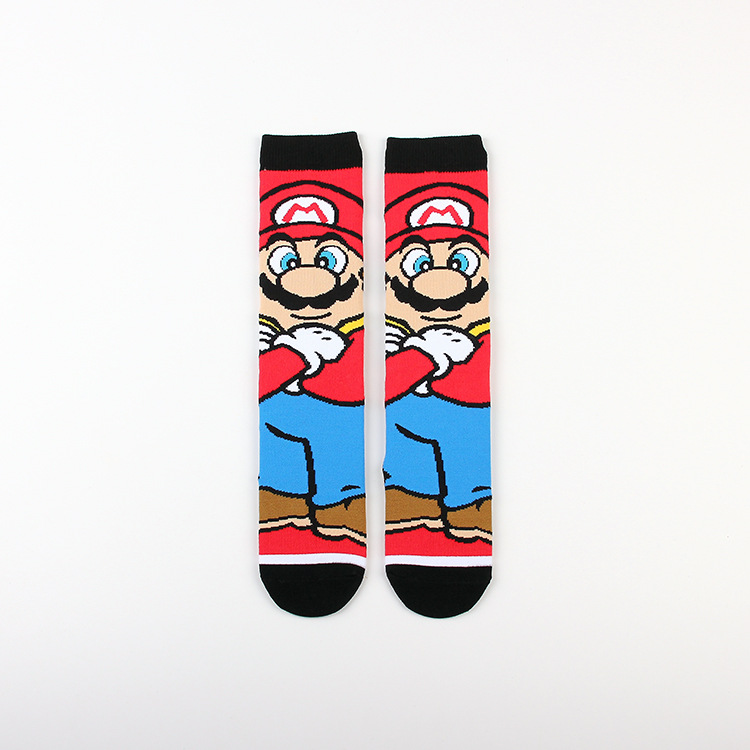 Dibujos animados juego de dibujos animados Mario Mary casual deportes jacquard pareja de algodón de mujer calcetines de media pantorrilla calcetines de moda de hombre medias