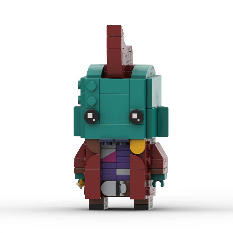 Domestic MOC building blocks Marvel-Yondu-Mechanical Fin Square Head ZZ Creative Small Particle Assembly Toy Model Gift