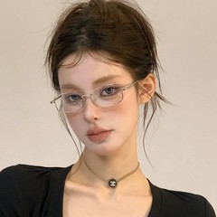 新款超轻素颜防蓝光平光眼镜复古方形小框近视眼镜御姐风潮流眼镜