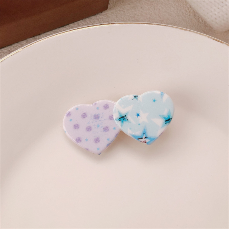 Hermosas brocas de cabello de cuadrícula arco iris amor temperamento brocas de cabello coreano dulce lado de cabello roto ceja borde brocas adornamiento para el cabello