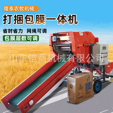 全自动打捆包膜机小型家用玉米秸秆牛羊草料青储压块打包机