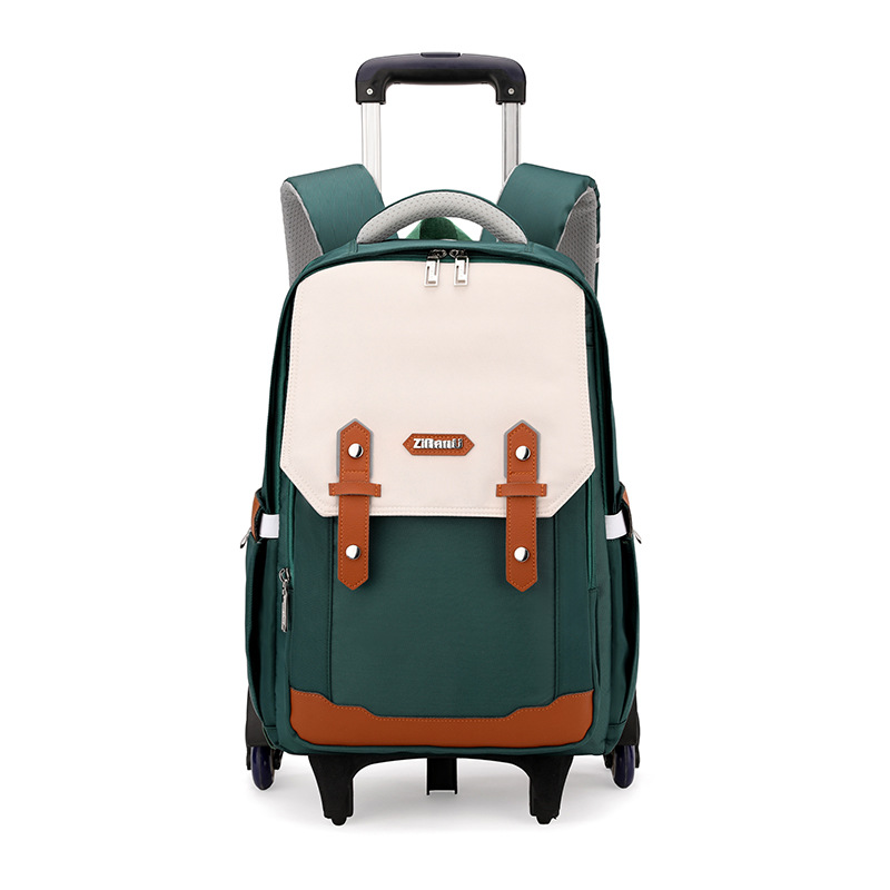 Peces naturales de alto valor de cara tirón mochila de seis ruedas escaleras al por mayor mochila de escolares escolares de secundaria