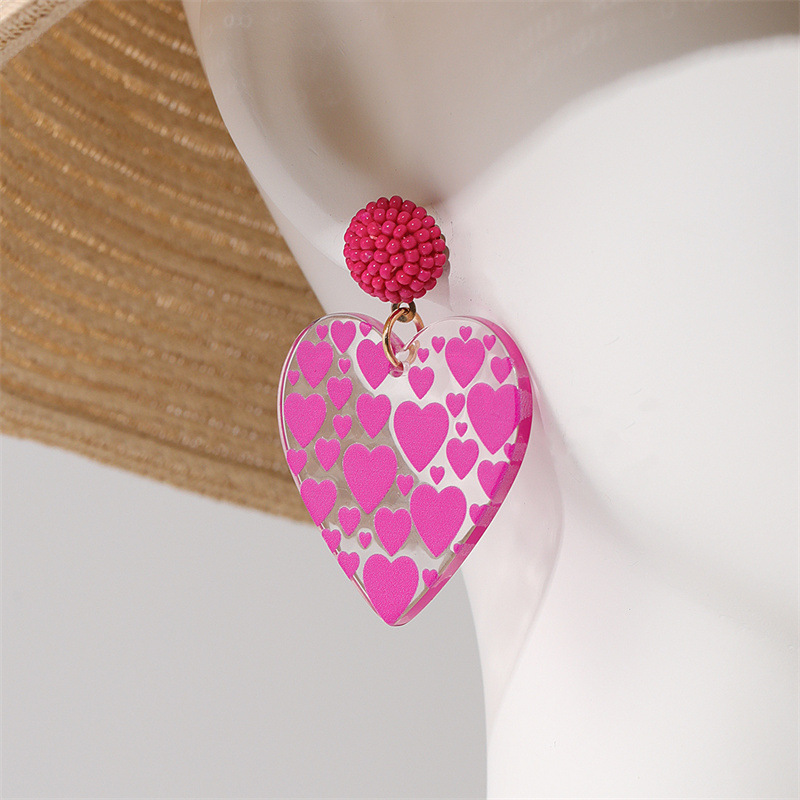 Lady Heart Shape Arylic Plating Women's Earrings 1 Pair display picture 1