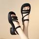 Ultra-light Simple Platform Sandals Women's Summer Outer Wear 2023 New Mid-heel Internet-famous High-end Dress for Office workers