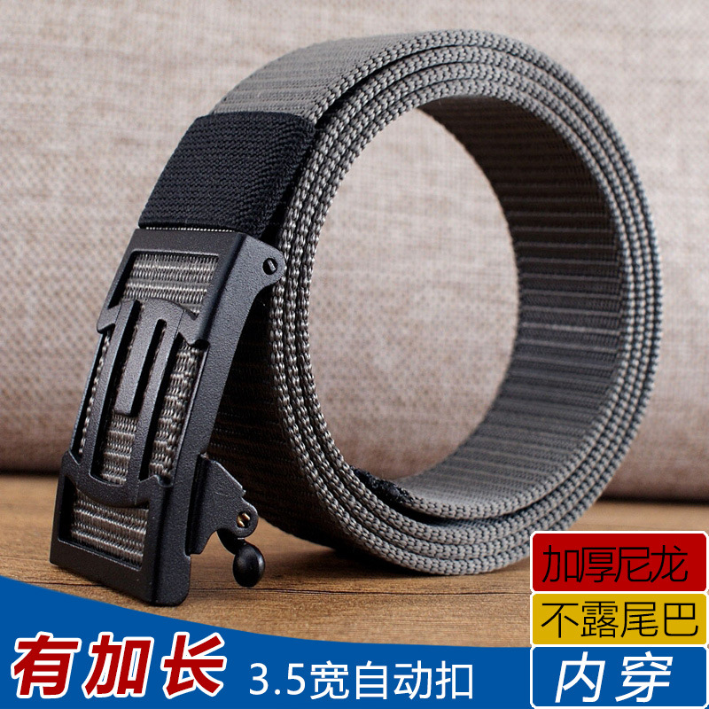 Cinturón automático de nailon ancho 35 mm para hombre uso diario