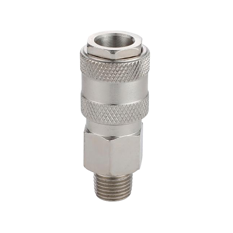 Conector Rápido Neumático Tipo C de Hierro Niquelado Autobloqueo para Carpintería y Reparación Automotriz