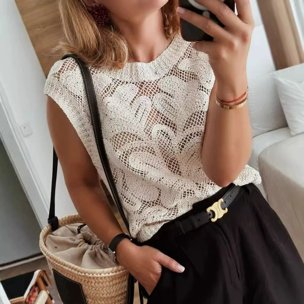 (Cross-border trading), knitted short vest sleevless, European style, Amazon, loose fit