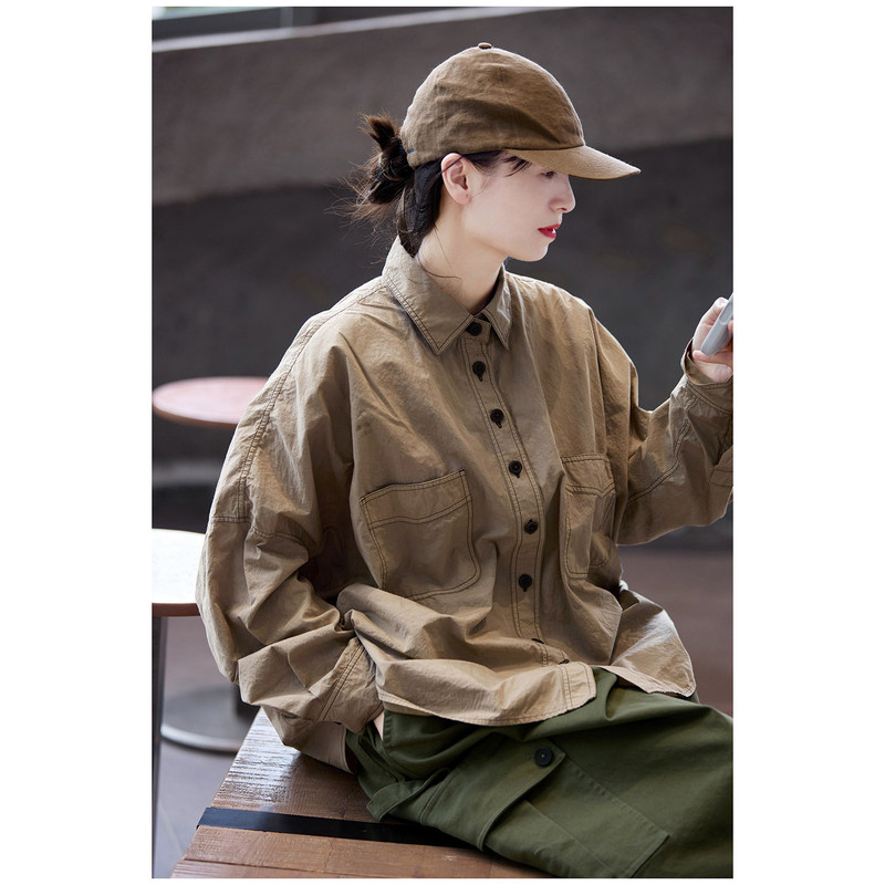 2026 Autumn Versatile New Style [Hot Recommendation] Three-Season High-Quality Lapel Workwear Retro Shirt 7038