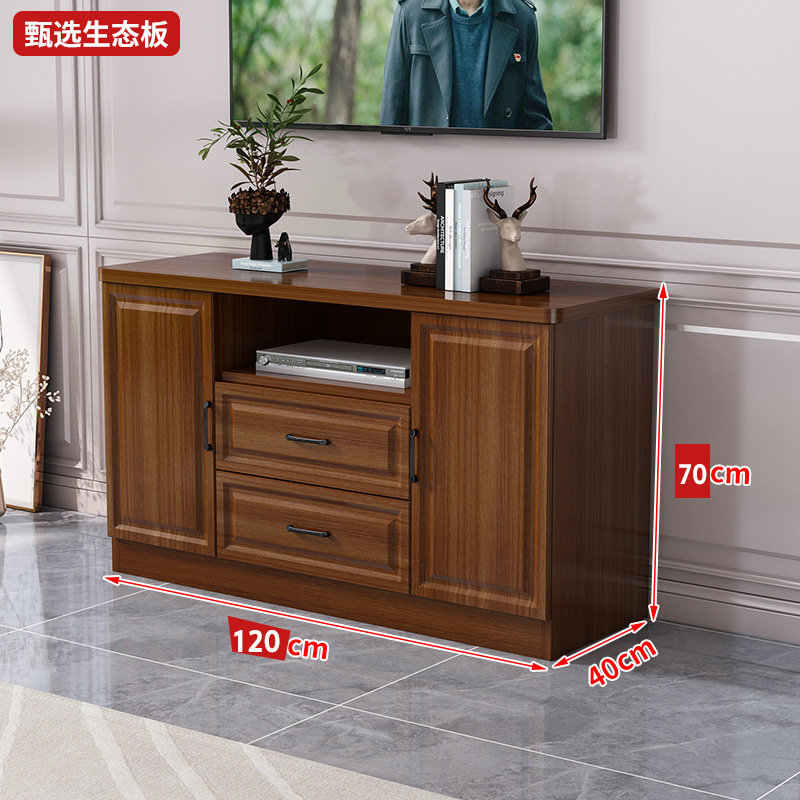 木のテレビの棚は簡単で、現代の小型のリビングルームのロッカーの床の棚の寝室の高い組み合わせのテレビのキャビネットです。|undefined