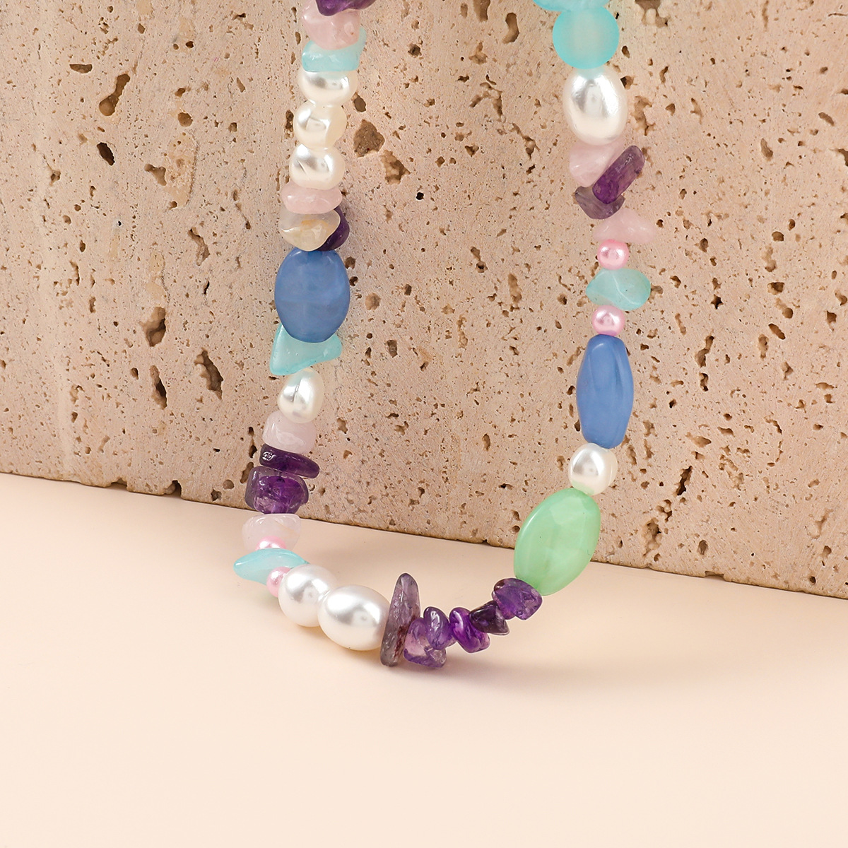 Fashion Color Alloy Colorful Gravel Beaded Necklace