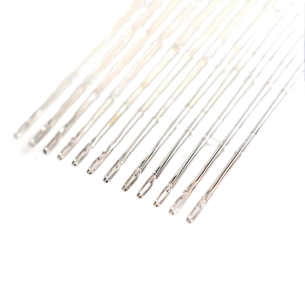 Agujas de cola dorada de cola plateada abiertas laterales Agujas de sutura manual sin hilo Agujas de bordado Agujas de costura