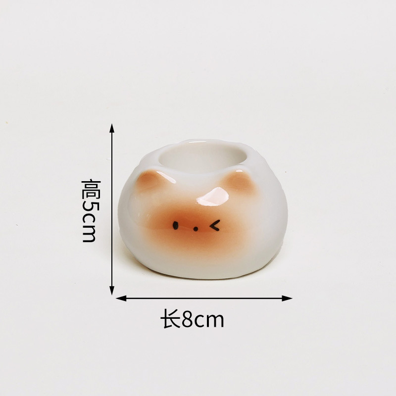 Siamese Cat Soporte para cepillo de dientes de cerámica Soporte para cepillo de dientes eléctrico Tubo de cepillo de dientes Encimera de baño Decoración de cerámica