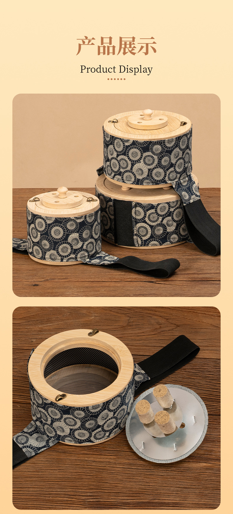 Moxibustion Box Portable Moxa Burner Bamboo Warm Moxa Jar for Waist Abdomen Home Use with 54 Moxa Cones preparation