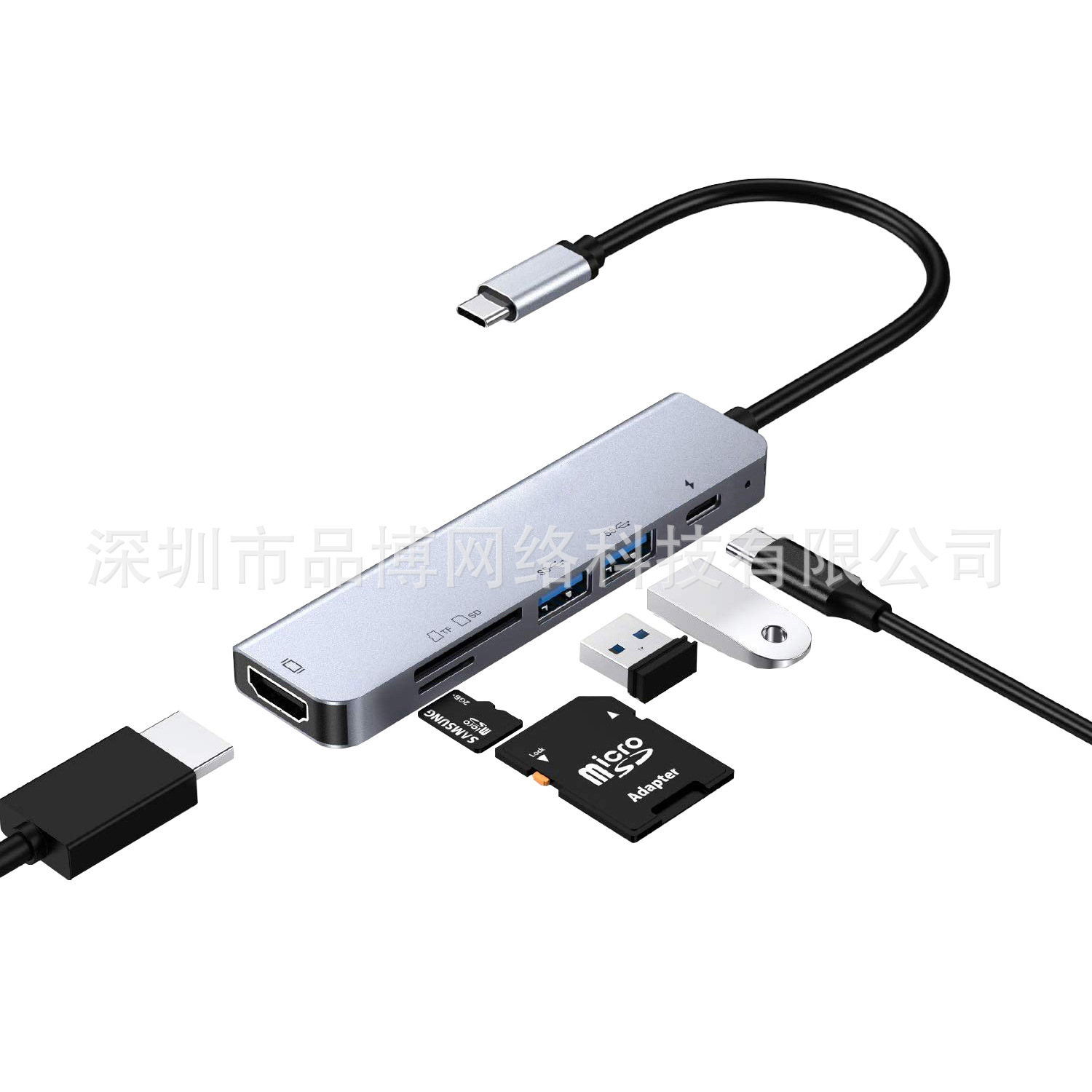 Estación de acoplamiento transfronteriza tipo c hubUSB3.0 hub HDMI proyector de pantalla 4k de alta definición PD100W