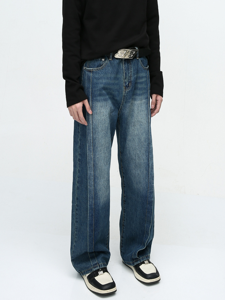 Mtlclothes ropa de Hombre | 2023 otoño nueva American High Street alta sentido costura nicho diseño jeans