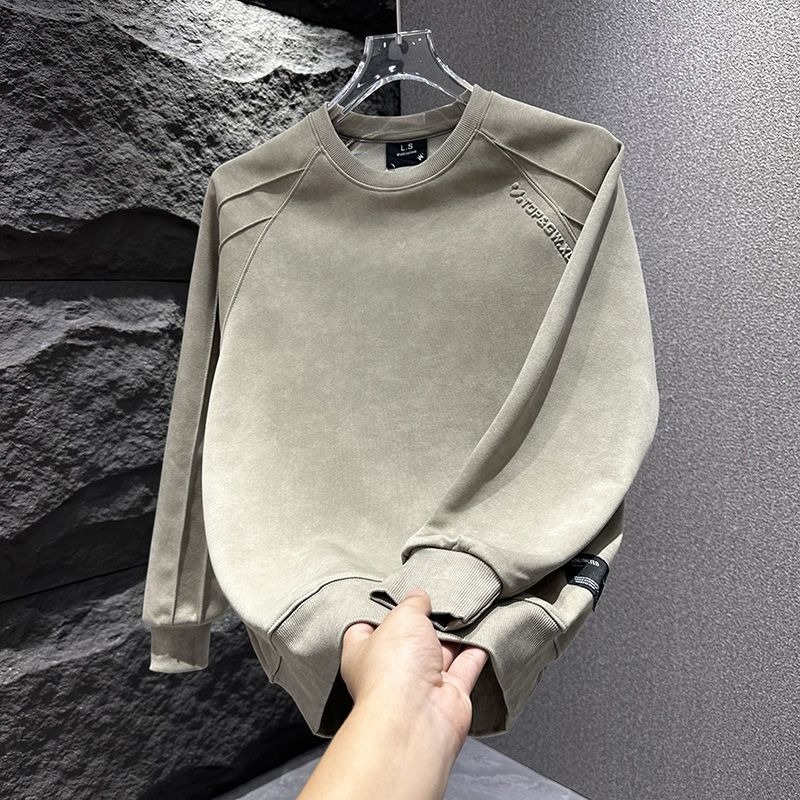 Men's Trendy Crew Neck Sweatshirt With American Lettering_voghion.com