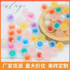 糖心手感漆磨砂珠中珠16mm圆珠直孔DIY手工串珠饰品配件皮筋耳环