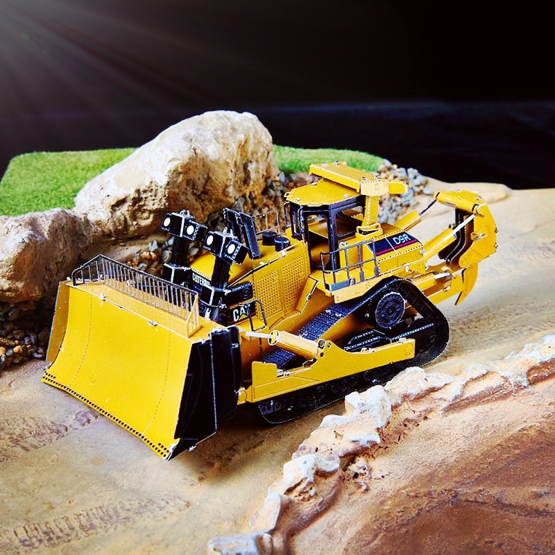 Acero estatua mágica al por mayor ingeniería vehículo excavadora metal puzzle mini 3D hecho a mano DIY modelo de montaje