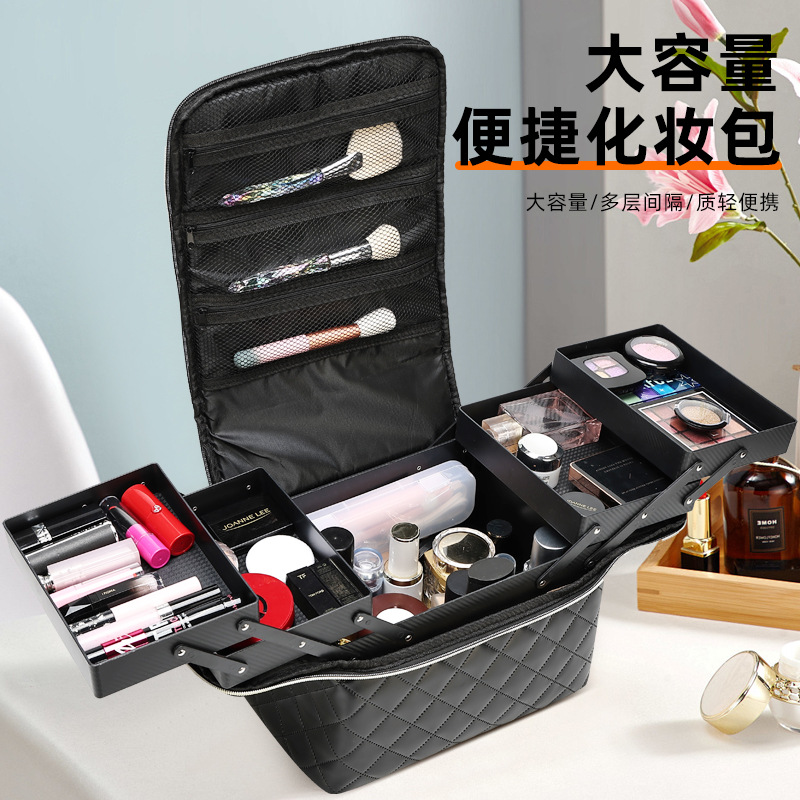 新款纹绣工具箱大容量便携化妆包多层多功能美甲美睫化妆箱外出用