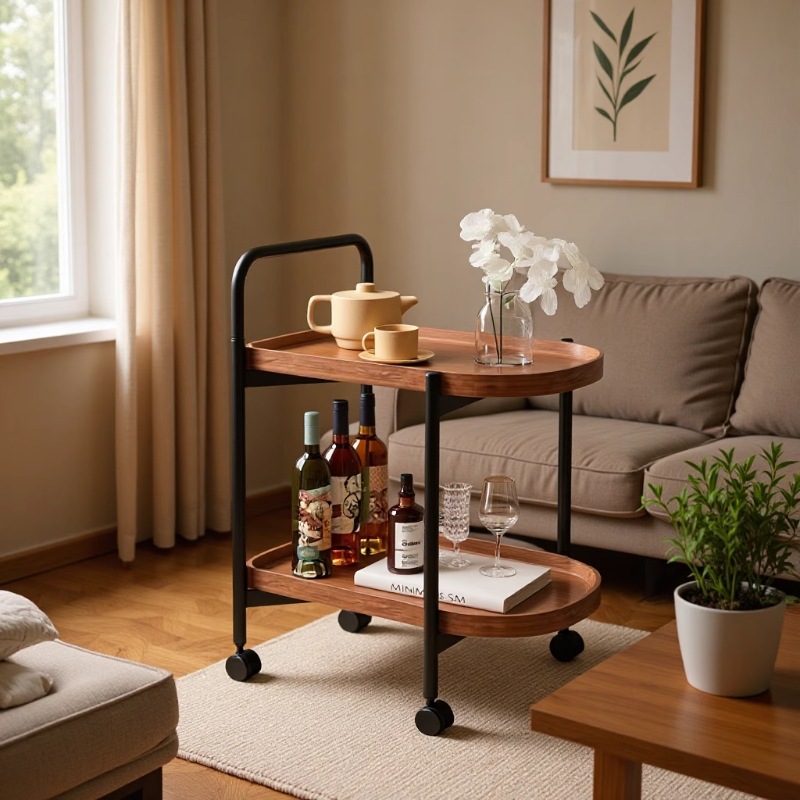 Small Coffee Table, Small Trolley, Side Table, Small Table, Storage Rack, Snack Cart, Storage Unit for Home Use, Modern Minimalist Style for Small Apartments