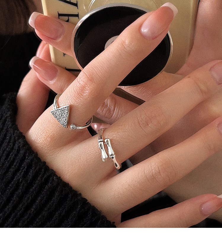 5g Weight Open Ring Classification 925 Sterling Silver Triangle Open Ring