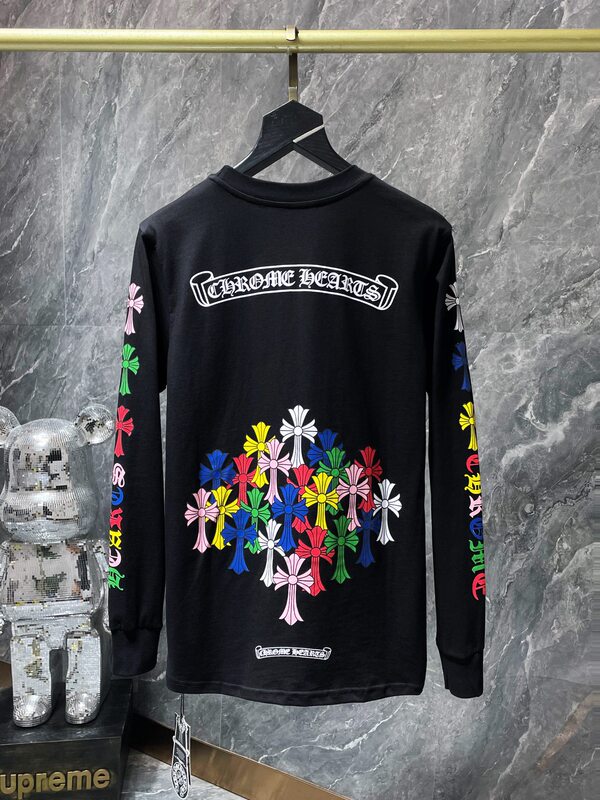 クロスボーダーのトレンディなブランド Chrome Heart 長袖 T シャツ ピュアコットン メンズ レディース ルーズスポット卸売|undefined