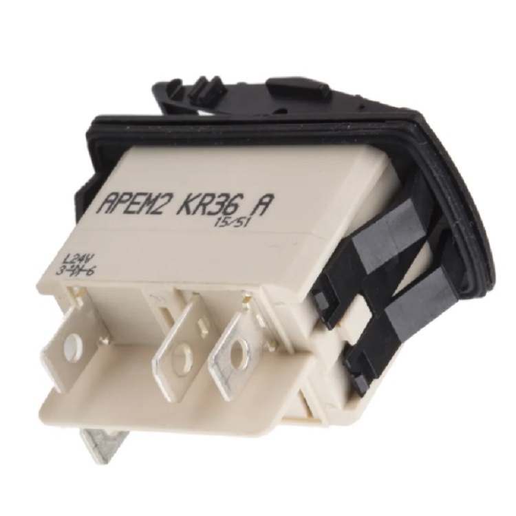 IP68防水APEM2船形自复位大电流翘板开关KR35A