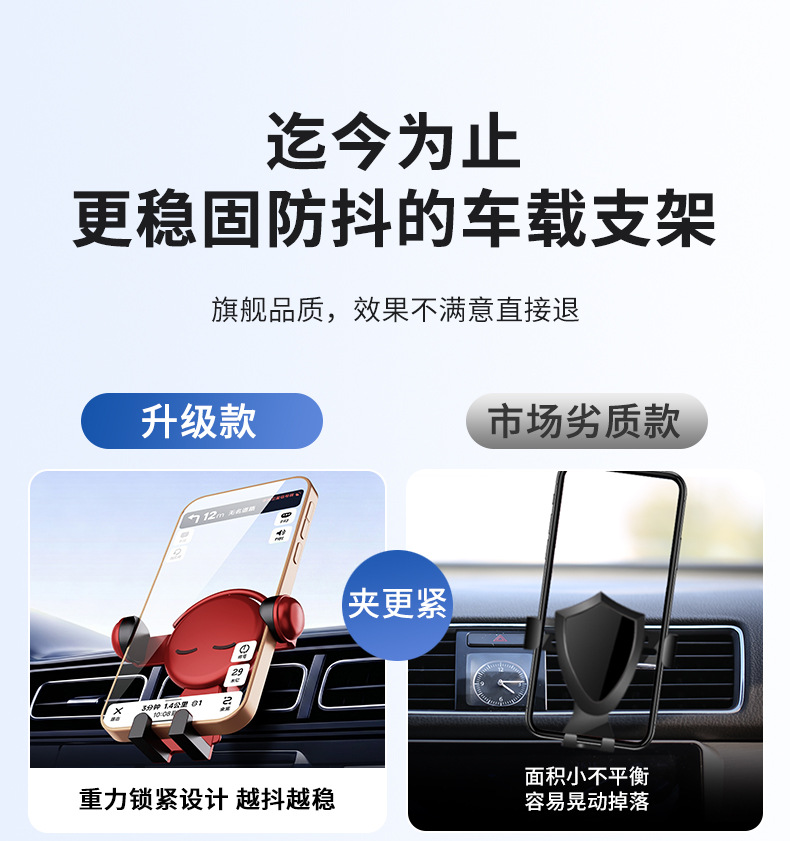 Creative Car Phone Holder Multifunctional Air Vent Navigation Holder Triangular Gravity Car Phone Holder Wholesale