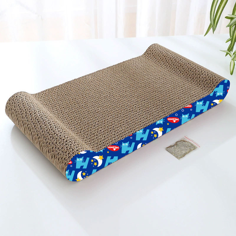 Punto al por mayor Hawo lanzando hueso corrugado papel gato Scratch tablero espesado 4cm diversión gato Scratch tablero gato juguete