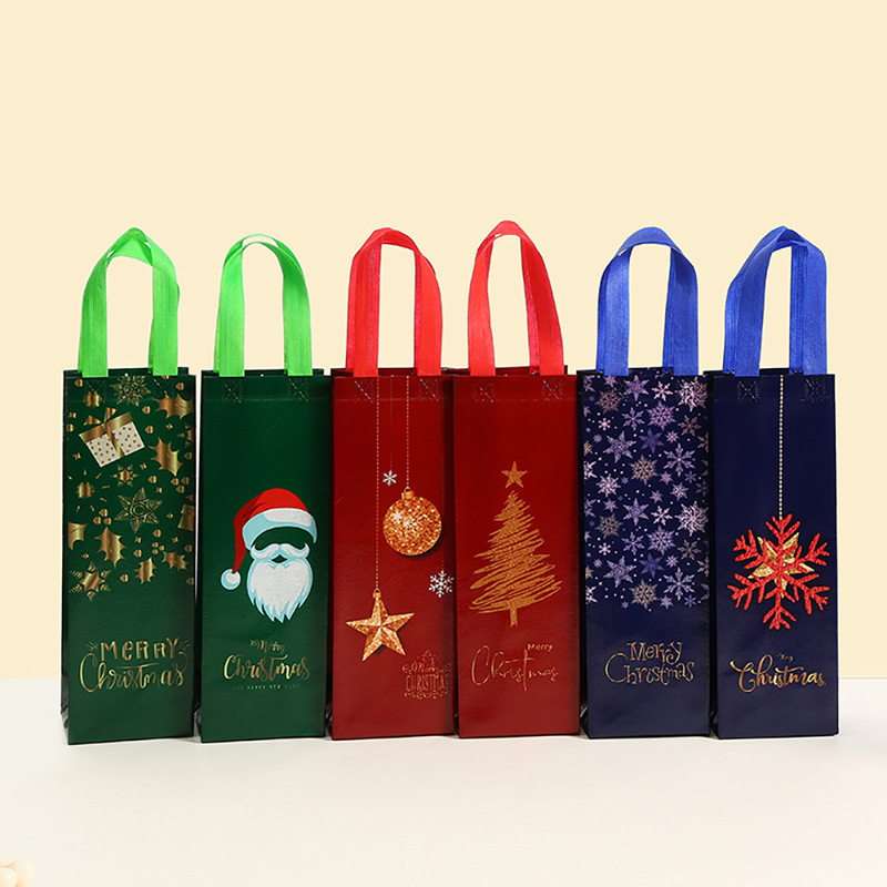Non-Woven Christmas Wine Bag Portable Wine Bag Santa Cartoon Print Holiday Wine Bottle Packaging Bag Wholesale Non-Woven Christmas Wine Bag Portable Wine Bag Santa Cartoon Print Holiday Wine Bottle Packaging Bag Wholesale