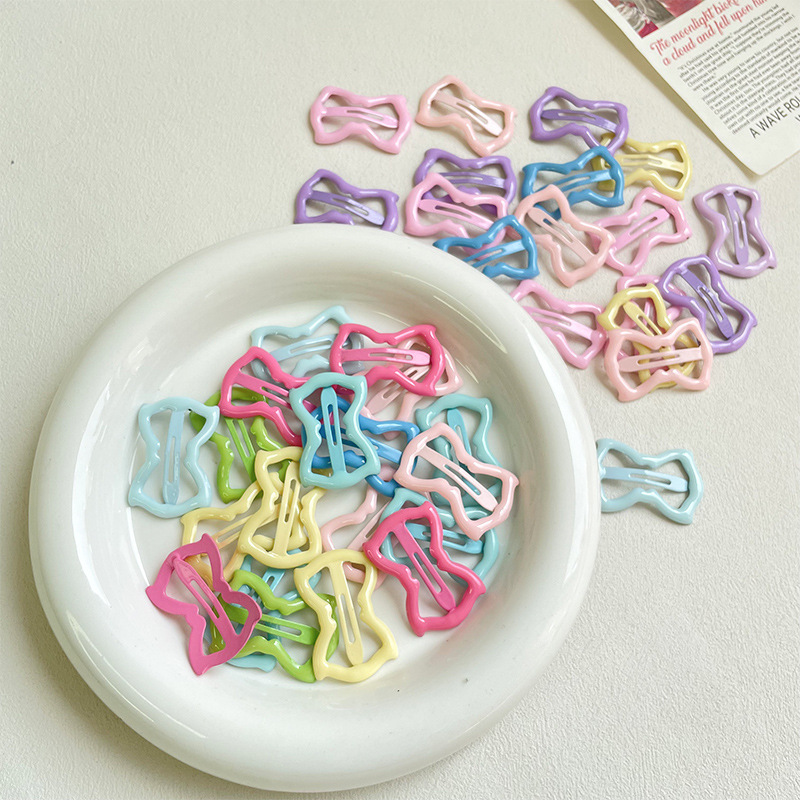 Little Girl Dopamine Bow Hair Clip Children's Cute BB Clip Baby Side Clip Girl's Back of Head Broken Hair Clip