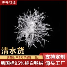 新国标95白鸭绒清水纯白高蓬松羽绒填充物鸭绒羽毛羽绒批发直销