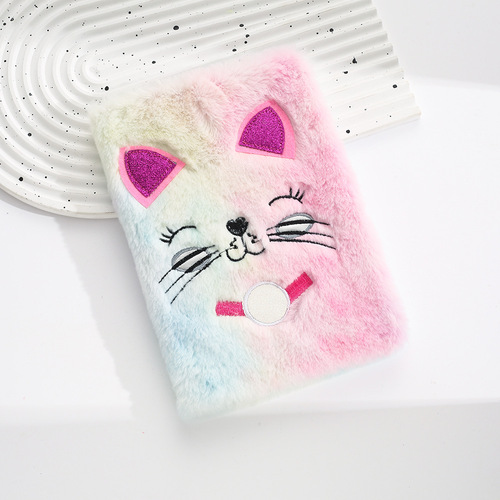 Plush notebook A5 notepad cross-border foreign trade notebook plush embroidery cartoon creative cute notebook