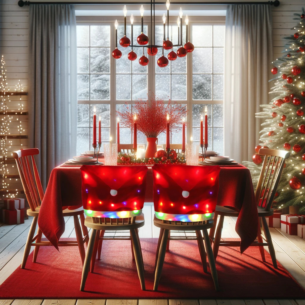 2024 transfronterizo nuevo estilo de silla luminosa de Navidad cubierta de lámpara luminosa cubierta de respaldo de Santa Claus suministros de Navidad