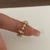Золотистый, кольцо с крестом
