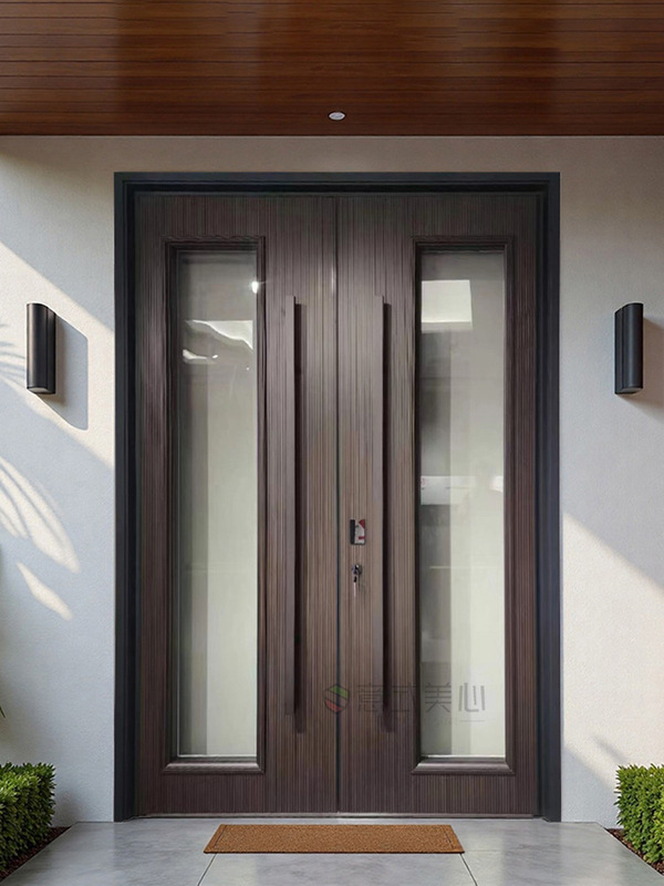 Entrance Glass Door Villa Door Double Door Entrance Cast Aluminum Door Broken Bridge System Rural Self-Built House