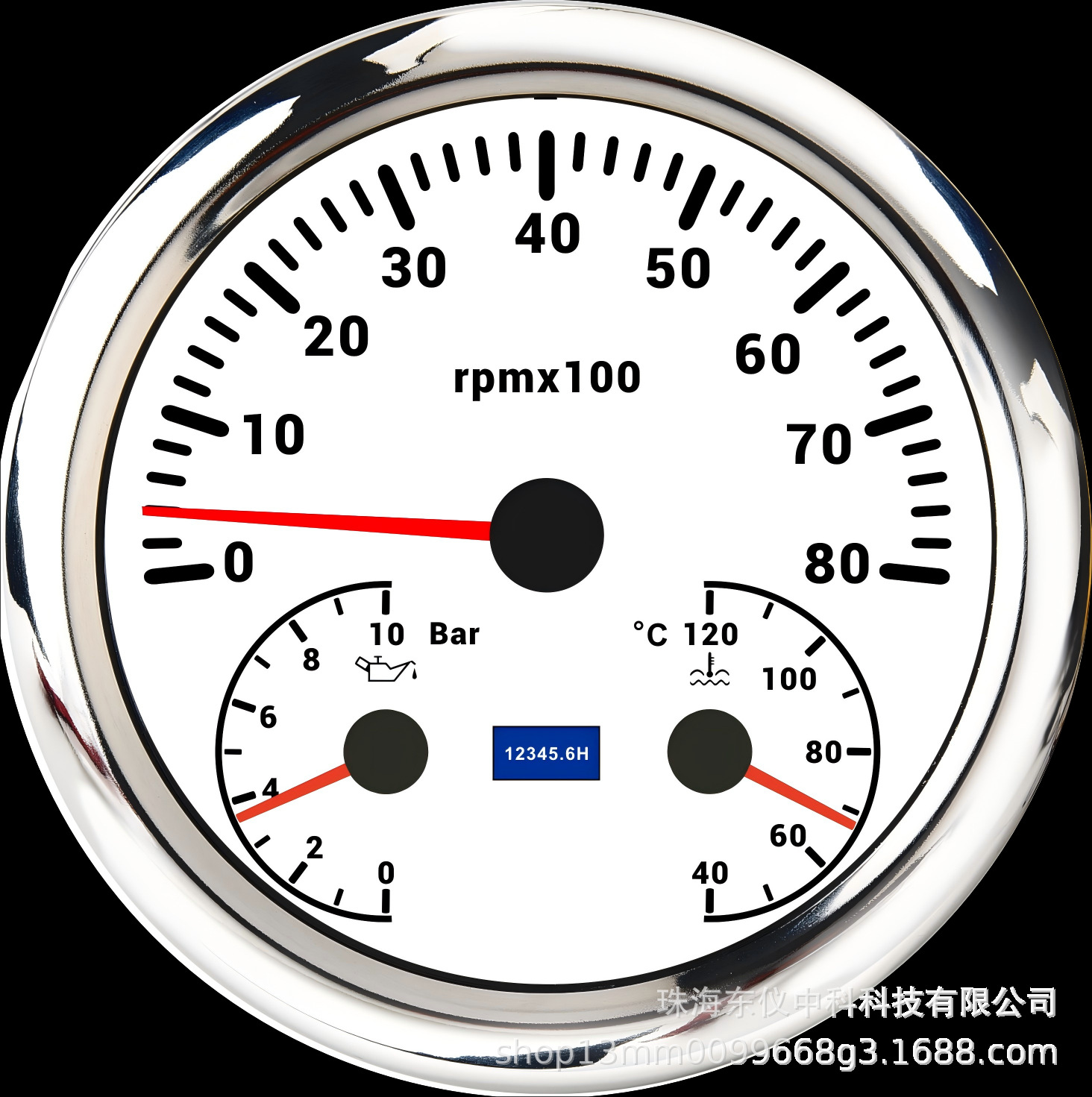 110mm Pointer Tachometer Engine Tachometer 0-3/4/6/7/8Krpm Combined Oil Pressure Gauge Water Temperature Gauge