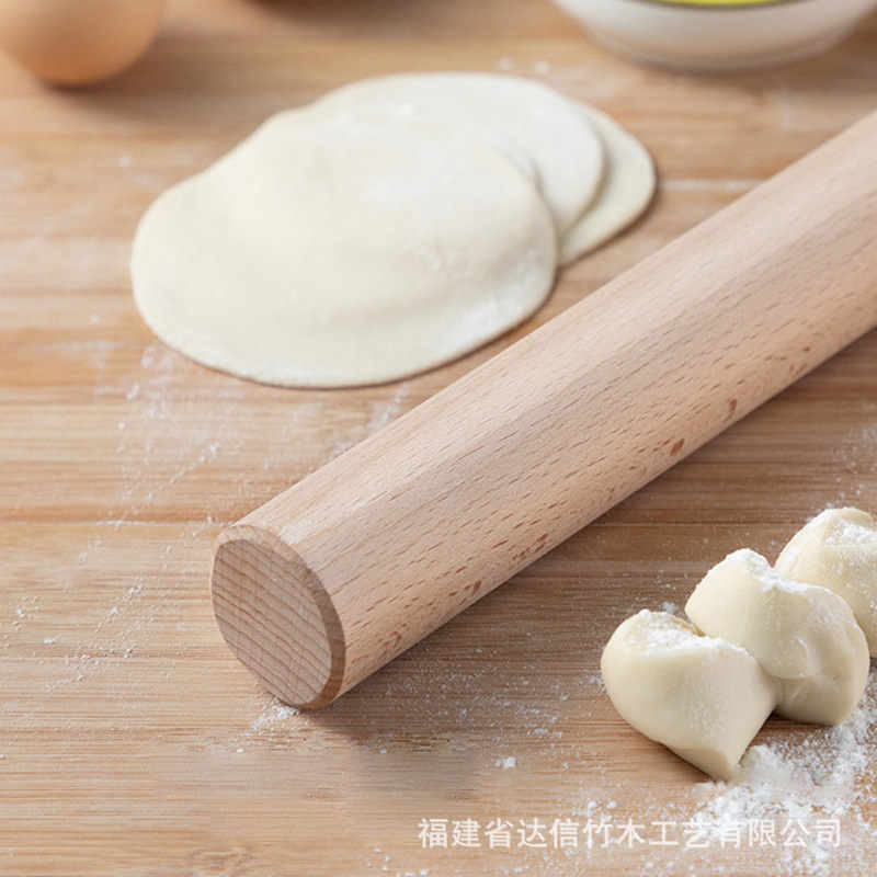 Rodillo de madera maciza grande dumpling piel hogar pequeño tamaño Rolling stick prensa seco Rolling stick hornear rodillo image 4