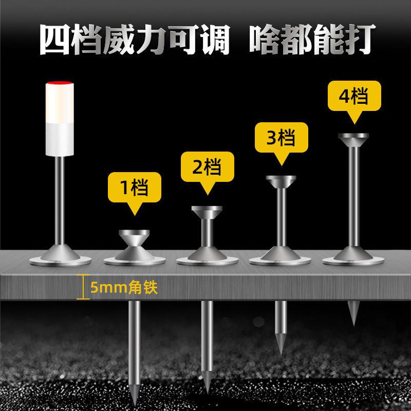 Mini pistola de clavos pistola silenciador pared de cemento pistola de clavos de hormigón pistola de clavos manual decoración trunking máquina de clavos fijos