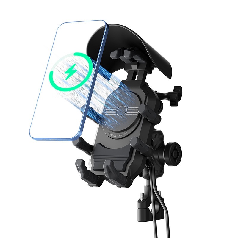 Motocicleta Modaton inalámbrica carga soporte de teléfono móvil amortiguador soporte de cámara de motocicleta doble carga rápida para llevar