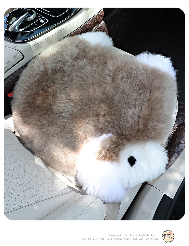 New Long-Haired Little Sheep Car Seat Cushion Winter Warm Wool Square Cushion Simple Car Interior Cross-Border Wholesale
