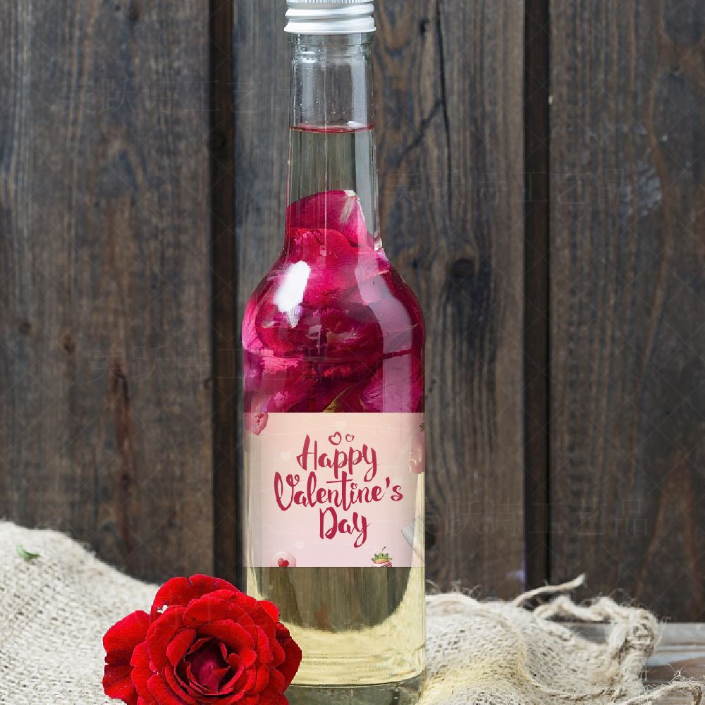 Amazon día de San Valentín decoración botella de agua etiqueta engomada fiesta de compromiso decoración botella de vino botella de agua decoración etiqueta engomada